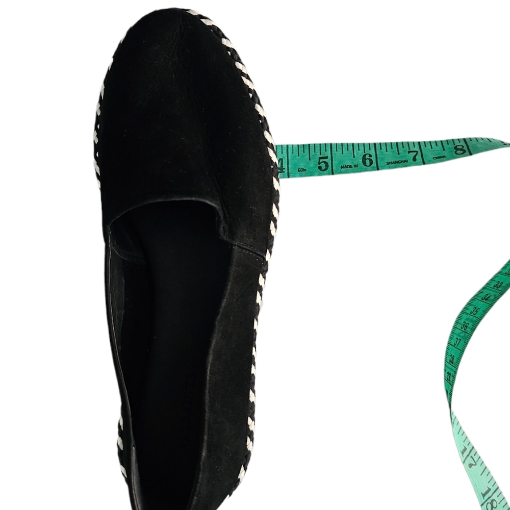 All Saints Bora Braided Platform Emo Goth Black Suede Almond Toe Loafers 6.5 - Picture 11 of 12